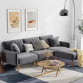 Bild in Galerie-Betrachter laden, 105" L-Shaped Velvet Sectional Sofa, Modern Convertible with Adjustable Backrest, 2 Pillows and Ottoman, Sofa for Living Room
