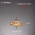 Cargar la imagen en la vista de la galería, Nordic Net Red Bedside Chandelier Girl Light Luxury Long Line Personality Art Full of Stars Hotel Bar Glass Small Chandelier
