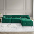 Load image into Gallery viewer, Modular Sectional Sofa, 93" Beige Velvet Sectional Cloud Couches for Living Room, Modern L-Shaped Sofa
