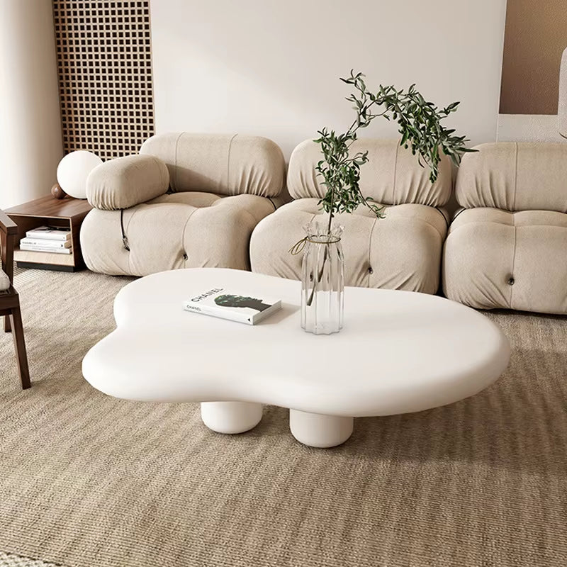 MOMO Nordic Cloud Tea Table Simple Modern Small Household Living Room Shaped Table Cream Wabi-Sabi Tea Table 100/120Cm