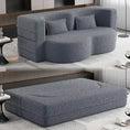 Bild in Galerie-Betrachter laden, Floor Sofa Futon Cloud Couch Convertible Sofa Bed with 2 Pillows Teddy Fabric Foam-Filled Loveseat Sleeper Sofa Couches
