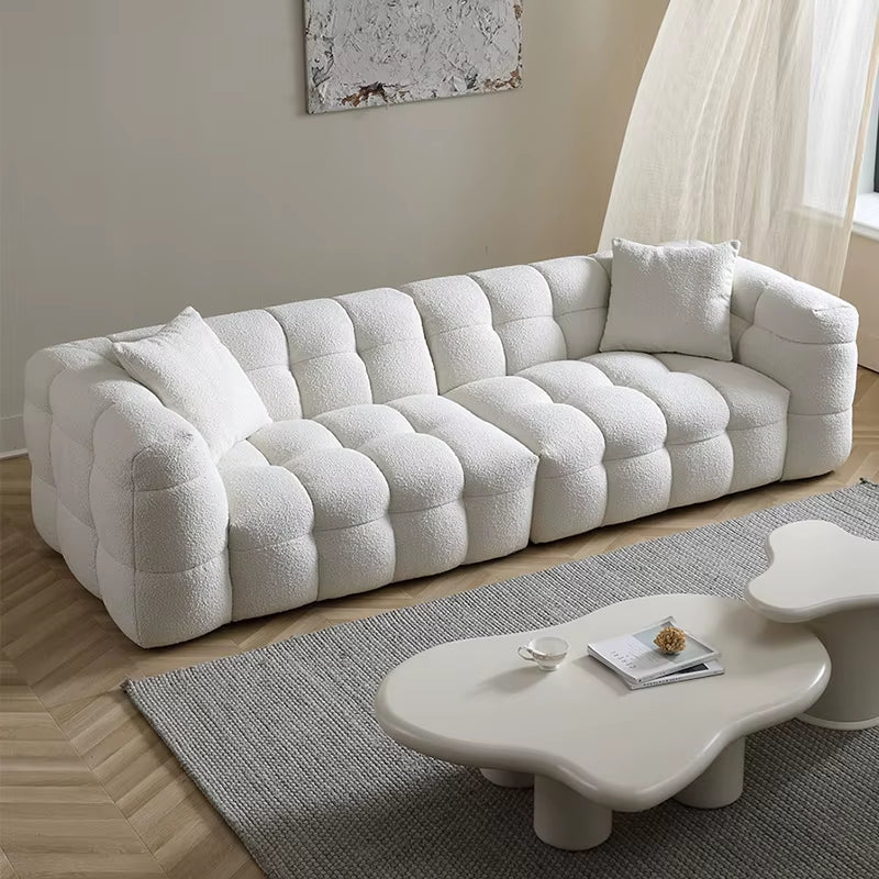 Simplicity Cloth Art Sofa Living Room Furniture Hotel Reception Sofa Lamb Wool Fabric Sofa