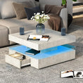 Cargar la imagen en la vista de la galería, Coffee Table with Storage for Living Room Modern Smart Tall Square Center Table 2 Tier Display Shelf
