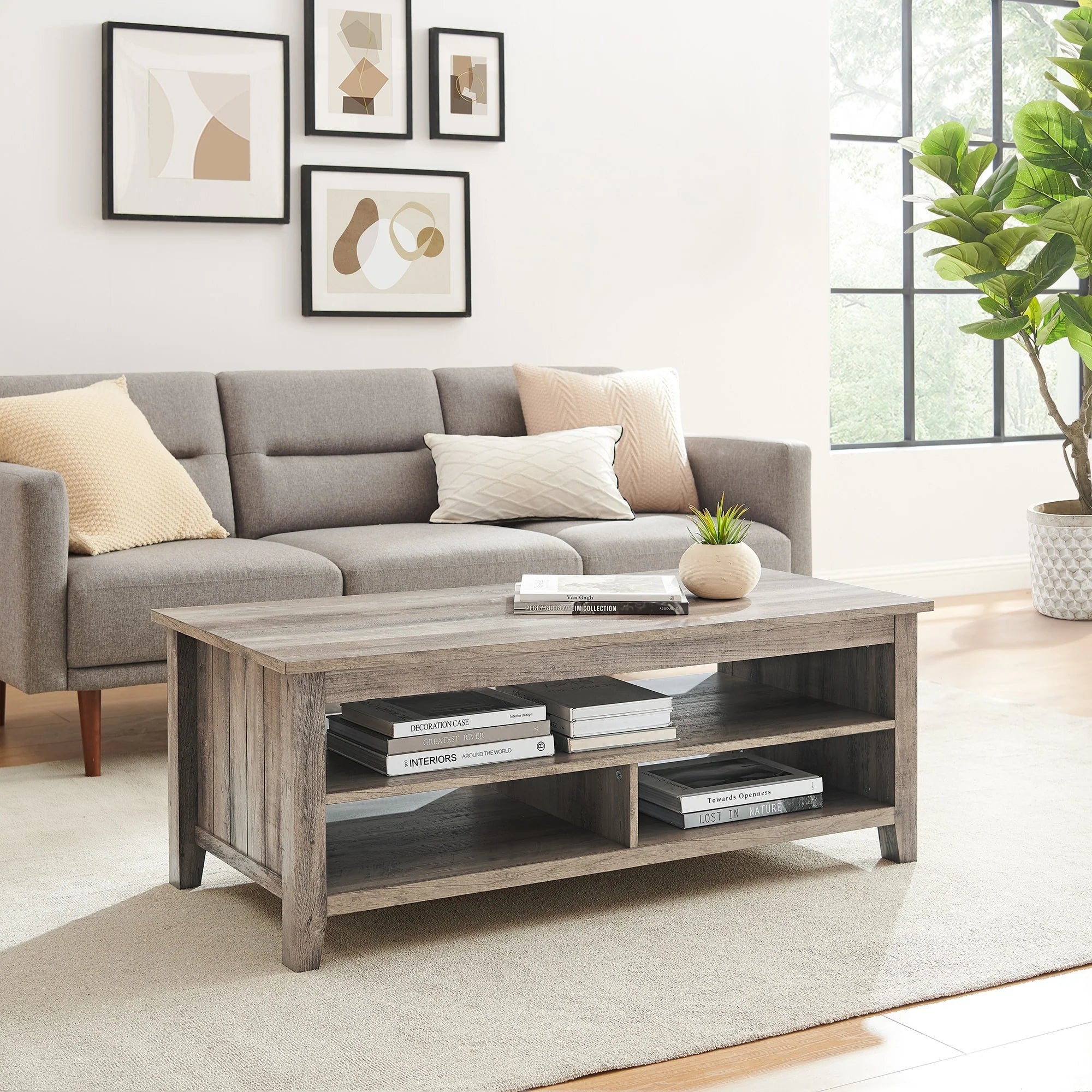 Middlebrook Coastal Grooved-Side Coffee Table