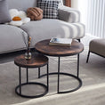 Bild in Galerie-Betrachter laden, 2Pcs Nordic Coffee Table 2 in 1 round Combination Office Tea Table Modern Minimalist Home Sofa Ins Side Table Living Room
