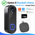 Cargar la imagen en la vista de la galería, TUYA Video Doorbell Camera P2P Wifi Video Door Phone Intercom 1080P Two-Way Audio Smart Door Bell Google Home Alexa Doorbell
