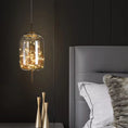 Load image into Gallery viewer, Nordic Net Red Bedside Chandelier Girl Light Luxury Long Line Personality Art Full of Stars Hotel Bar Glass Small Chandelier
