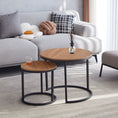 Bild in Galerie-Betrachter laden, 2Pcs Nordic Coffee Table 2 in 1 round Combination Office Tea Table Modern Minimalist Home Sofa Ins Side Table Living Room
