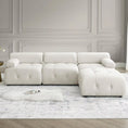 Cargar la imagen en la vista de la galería, Modular Sectional Sofa, 93" Beige Velvet Sectional Cloud Couches for Living Room, Modern L-Shaped Sofa
