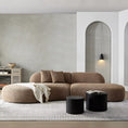 Bild in Galerie-Betrachter laden, 135" Curved Sectional Sofa with Right Chaise Longue,Modern Boucle Fabric Upholstered Modular Cloud Couch with 2 Throw Pillows
