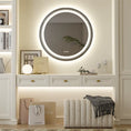 Cargar la imagen en la vista de la galería, round Smart Mirror Bathroom Illuminate Waterproof Wash Basin Shower Vanity Mirror with Touch Screen
