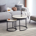 Cargar la imagen en la vista de la galería, 2Pcs Nordic Coffee Table 2 in 1 round Combination Office Tea Table Modern Minimalist Home Sofa Ins Side Table Living Room
