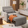 Bild in Galerie-Betrachter laden, Sleeper Sofa Chair Bed, Convertible Sofa Chair 3-In-1, Adjustable Sleeper Chair Pullout Sofa Bed with Modern Linen Fabric
