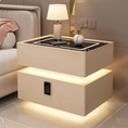 Cargar la imagen en la vista de la galería, High-End Smart Nightstand With Microfiber Leather
