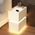 Cargar la imagen en la vista de la galería, Smart Bedside Table Small 2024 New Minimalist Modern Bedroom Bedside Table Light Luxury and High-End Feeling Ultra Narrow Storag
