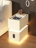 Cargar la imagen en la vista de la galería, Smart Bedside Table Small 2024 New Minimalist Modern Bedroom Bedside Table Light Luxury and High-End Feeling Ultra Narrow Storag
