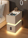 Bild in Galerie-Betrachter laden, Smart Bedside Table Small 2024 New Minimalist Modern Bedroom Bedside Table Light Luxury and High-End Feeling Ultra Narrow Storag
