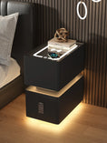 Cargar la imagen en la vista de la galería, Smart Bedside Table Small 2024 New Minimalist Modern Bedroom Bedside Table Light Luxury and High-End Feeling Ultra Narrow Storag
