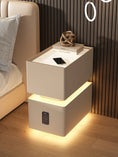 Bild in Galerie-Betrachter laden, Smart Bedside Table Small 2024 New Minimalist Modern Bedroom Bedside Table Light Luxury and High-End Feeling Ultra Narrow Storag
