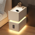 Cargar la imagen en la vista de la galería, Smart Bedside Table Small 2024 New Minimalist Modern Bedroom Bedside Table Light Luxury and High-End Feeling Ultra Narrow Storag
