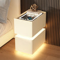 Cargar la imagen en la vista de la galería, Smart Bedside Table Small 2024 New Minimalist Modern Bedroom Bedside Table Light Luxury and High-End Feeling Ultra Narrow Storag
