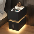 Cargar la imagen en la vista de la galería, Smart Bedside Table Small 2024 New Minimalist Modern Bedroom Bedside Table Light Luxury and High-End Feeling Ultra Narrow Storag
