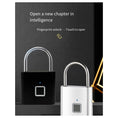 Cargar la imagen en la vista de la galería, Fingerprint Lock Electronic Lock Electronic Fingerprint Lock Padlock Outdoor Waterproof and Rust-Proof Black
