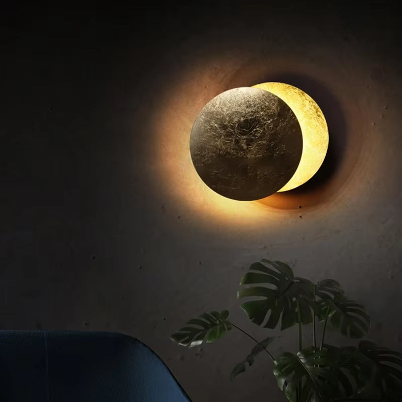 Modern Aisle Corridor round Wall Lamp Bedroom Eclipse Wall Lighting Indoor Bedside Lighting Living Room Decorative Wall Light