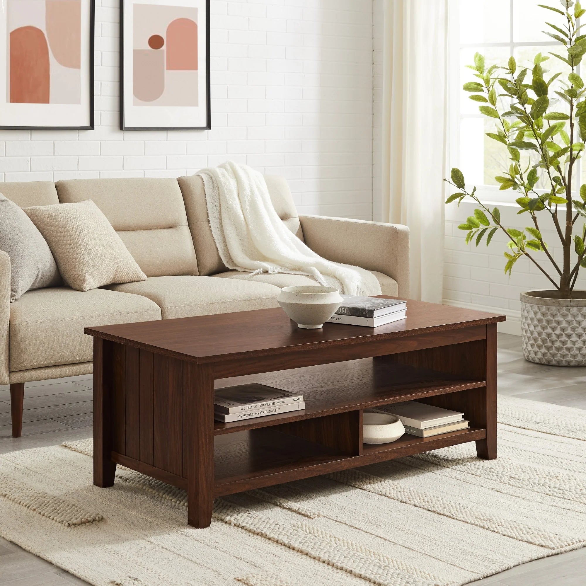 Middlebrook Coastal Grooved-Side Coffee Table