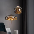 Cargar la imagen en la vista de la galería, Nordic Net Red Bedside Chandelier Girl Light Luxury Long Line Personality Art Full of Stars Hotel Bar Glass Small Chandelier
