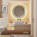 Cargar la imagen en la vista de la galería, round Smart Mirror Bathroom Illuminate Waterproof Wash Basin Shower Vanity Mirror with Touch Screen
