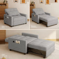 Cargar la imagen en la vista de la galería, Sleeper Sofa Chair Bed, Convertible Sofa Chair 3-In-1, Adjustable Sleeper Chair Pullout Sofa Bed with Modern Linen Fabric
