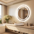 Cargar la imagen en la vista de la galería, round Smart Mirror Bathroom Illuminate Waterproof Wash Basin Shower Vanity Mirror with Touch Screen
