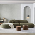 Cargar la imagen en la vista de la galería, 135" Curved Sectional Sofa with Right Chaise Longue,Modern Boucle Fabric Upholstered Modular Cloud Couch with 2 Throw Pillows
