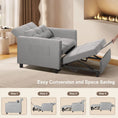 Cargar la imagen en la vista de la galería, Sleeper Sofa Chair Bed, Convertible Sofa Chair 3-In-1, Adjustable Sleeper Chair Pullout Sofa Bed with Modern Linen Fabric
