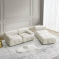 Load image into Gallery viewer, Modular Sectional Sofa, 93" Beige Velvet Sectional Cloud Couches for Living Room, Modern L-Shaped Sofa
