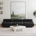 Bild in Galerie-Betrachter laden, Modular Sectional Couch, 146'' L-Shaped Sofa Couch with Ottoman, Teddy Velvet 3-Seat Double Layer Cushion Sectional Couch
